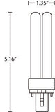 Sylvania  S6730  13 watt; pin-based Compact Fluorescent; 3000K; 82 CRI; G24Q-1 (4-Pin) base