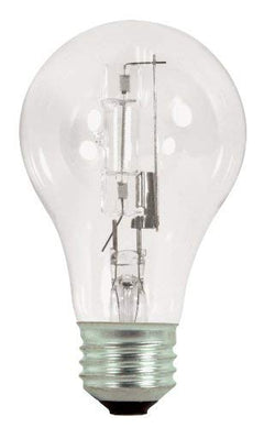 Satco  S2404  72 watt; Halogen; A19; Clear; 1000 Average rated Hours; 1490 Lumens; Medium base; 120 volts; 2-Pack