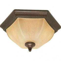 NUVO 60/056 Normandy - 2 Light - 16" - Flush Mount - with Champagne Linen Washed Glass