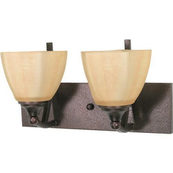 NUVO 60/060 Normandy - 2 Light - 15" - Vanity - with Champagne Linen Washed Glass