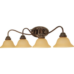 NUVO 60/1036 Castillo - 4 Light - 33" - Wall Fixture - with Champagne Linen Washed Glass