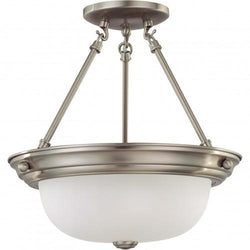 NUVO 60/3295 2 Light 13" Semi-Flush with Frosted White Glass - (2) 13w GU24 Lamps Included