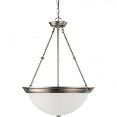 NUVO 60/3298 3 Light 20" Pendant with Frosted White Glass - (3) 13w GU24 Lamps Included