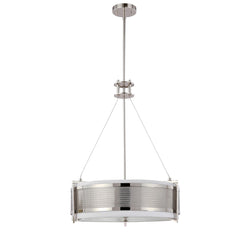 NUVO 60/4443 Diesel - 4 Light Round Pendant with Slate Gray Fabric Shade