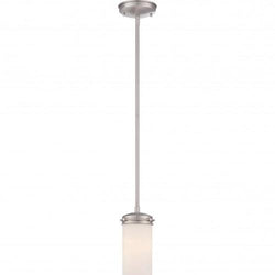 NUVO 60/485 Polaris ES - 1 Light Mini Pendant- w/ White Opal Glass - (1) 13W GU24 CFL Included