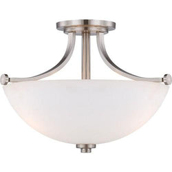 NUVO 60/5017 Bentley - 3 Light Semi Flush with Frosted Glass