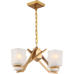 NUVO 60/5081 Timone - 4 Light Pendant with Etched Sandstone Glass; Vintage Brass Finish