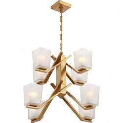 NUVO 60/5094 Timone - 6 Light  Pendant with Etched Sandstone Glass; Polished Nickel Finish