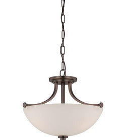 NUVO 60/5117 Bentley - 3 Light Semi Flush with Frosted Glass