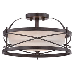 NUVO 60/5335 Ginger - 2 Light Semi Flush with Etched Opal Glass