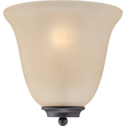 NUVO 60/5383 Empire - 1 Light Wall Sconce - Mahogany Bronze with Champagne Linen Glass