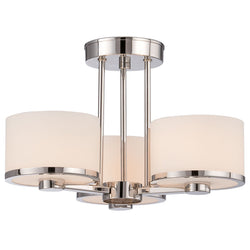 NUVO 60/5477 Celine - 3 Light Semi Flush with Etched Opal Glass