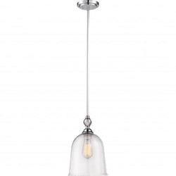 NUVO 60/5862 Fern - 1 Light Large Pendant with Clear Seeded Glass; Polished Nickel Finish