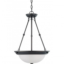 NUVO 62/1017 3 Light - LED 15" Pendant - Mahogany Bronze Finish - Frosted Glass - Lamps Included