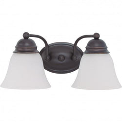 NUVO 62/1022 2 Light - Empire LED  15" Vanity Wall Fixture  - Mahogany Bronze Finish - Frosted Glass - Lamps Included