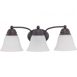 NUVO 62/1023 3 Light - Empire LED  21" Vanity Wall Fixture  - Mahogany Bronze Finish - Frosted Glass - Lamps Included