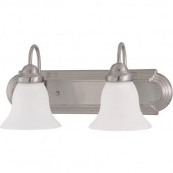 NUVO 62/1124 2 Light - Ballerina LED  18" Vanity Wall Fixture  - Brushed Nickel Finish - Frosted Glass - Lamps Included