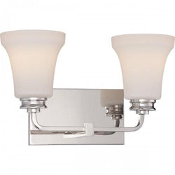 NUVO 62/427 Cody - 2 Light Vanity Fixture with Satin White Glass - LED Omni Included