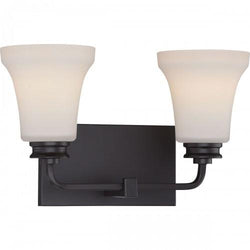 NUVO 62/437 Cody - 2 Light Vanity Fixture with Satin White Glass - LED Omni Included