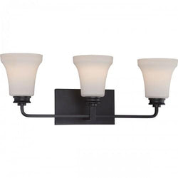 NUVO 62/438 Cody - 3 Light Vanity Fixture with Satin White Glass - LED Omni Included