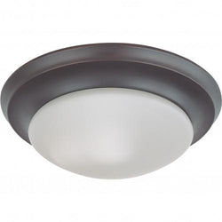 NUVO 62/787 LED Light Fixture; 12" Flush Mounted; Frosted Glass; Mahogany Bronze Finish; 120-277 Volts