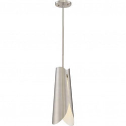 NUVO 62/841 Thorn - Small LED Pendant; Brushed Nickel / White Accent Finish