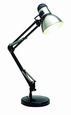 SATCO SF76/358 Swing Arm Drafting Lamp; 1 Light; Steel / Black; Adjustable height