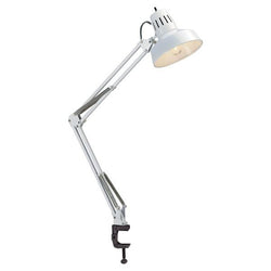 SATCO SF76/360 Swing Arm Drafting Lamp - 1 Light - White Adjustable height; Clamp base
