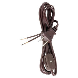 SATCO products 90/1582 8' BROWN CORD SET W SWITCH SPT