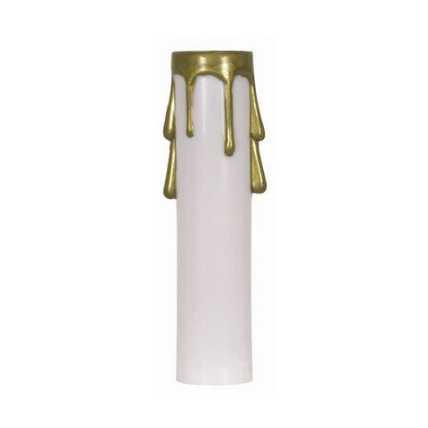 SATCO products 90/352 3" WHTE/GOLD DRIP CAND. CANDLE