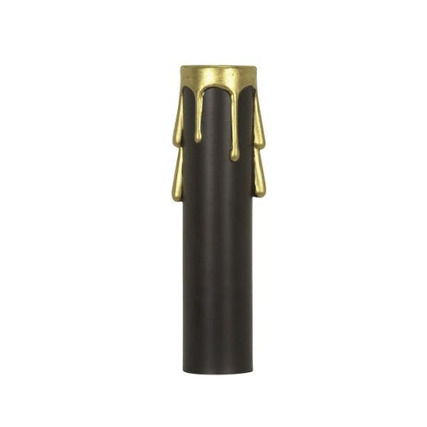 SATCO products 90/366 3" BLCK/GOLD DRIP CAND. CANDLE