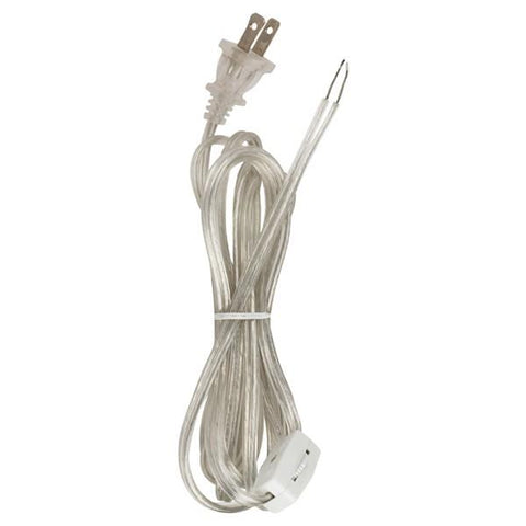 SATCO products 90/968 8' CLEAR SILVER CORD SET W/SWI