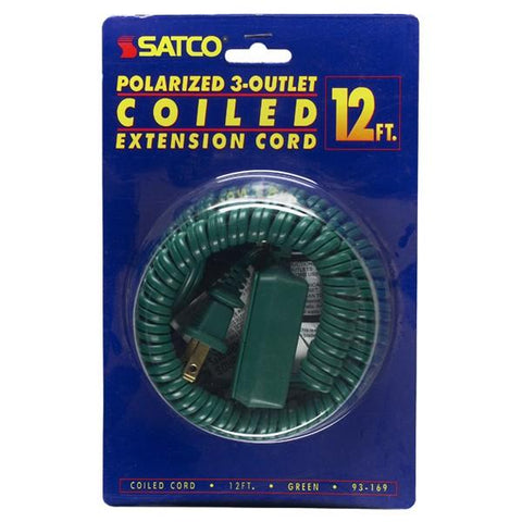 SATCO products 93/169 12 FT. GREEN COILED CORD