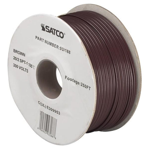 SATCO products 93/188 20/2 PLT BROWN WIRE ON 250 FT