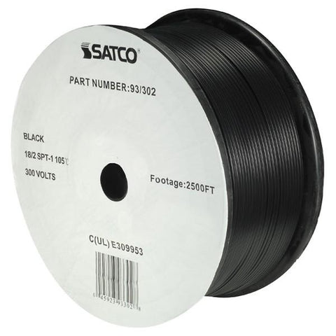 SATCO products 93/302 18/2 SPT-1 BLACK 2500 FT SPOOL