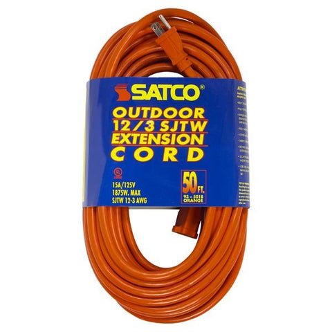 SATCO products 93/5018 50 FT 12/3 SJTW ORANGE CORD