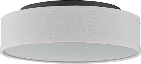 NUVO 62/525 Heather - LED Flush Fixture with White Linen Shade