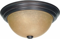 NUVO 60/1256 2 Light 13" Flush Mount with Champagne Linen Washed Glass