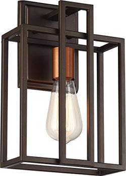 NUVO 60/5851 Lake - 1 Light Wall Sconce; Bronze with Copper Accents Finish