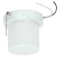 SATCO 90/2632 GU24 Base, Squat pull chain fluorescent ceiling fixture with twist-on Lexan&#174; lens