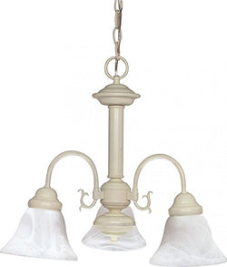 NUVO 60/188 Ballerina - 3 Light - 20" - Chandelier - with Alabaster Glass Bell Shades