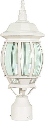 NUVO 60/897 Central Park - 3 Light - 21" - Post Lantern - with Clear Beveled Glass