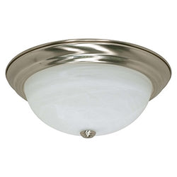 NUVO 60/199 3 Light - 15" - Flush Mount - Alabaster Glass