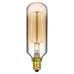 Satco  S2420  40 watt T9 Incandescent; Clear Gold; 3000 average rated hours; 160 lumens; Candelabra base; 120 volts