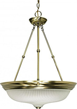NUVO 60/244 3 Light - 20" - Pendant - Frosted Swirl Glass