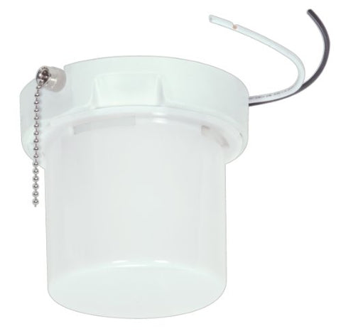SATCO 90/2616 GU24 Base, Squat pull chain fluorescent ceiling fixture with twist-on Lexan&#174; lens