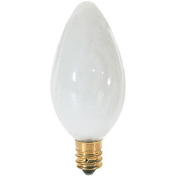 Satco  S2772  25 watt F10 Incandescent; White; 1500 average rated hours; 185 lumens; Candelabra base; 120 volts; 2/Card