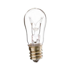 Satco S4572 6 watt S6 Incandescent; Clear; 1500 average rated hours; 25 lumens; Candelabra base; 230 volts